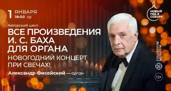 Скидка 30% на концерт «Все произведения И. С. Баха для органа. Новогодний концерт при свечах!»